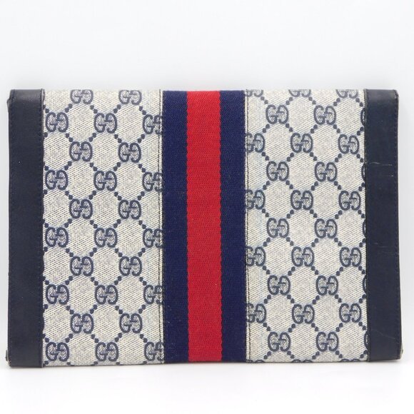 Gucci Foldover Guccissima Envelope Clutch | Vintage | Leather Trim | VGUC - Picture 4 of 14